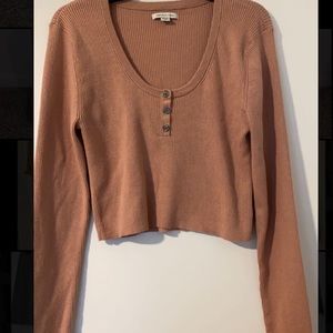 American Eagle extra large pink cropped sweater